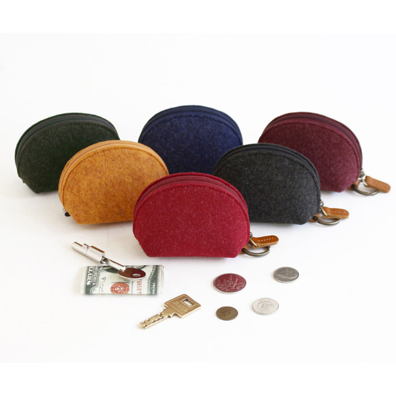 The Basic felt coin zipper pouch case ver.3