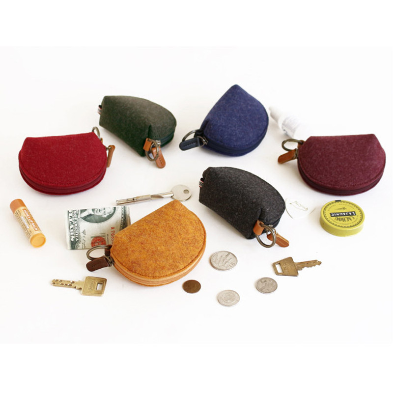 The Basic felt coin zipper pouch case ver.3
