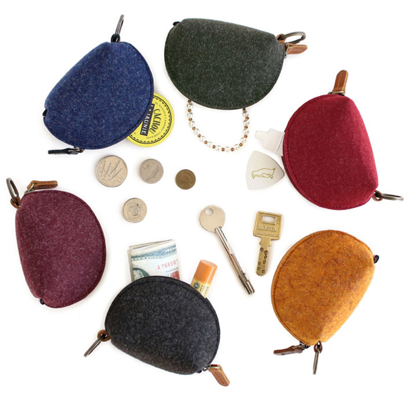 The Basic felt coin zipper pouch case ver.3