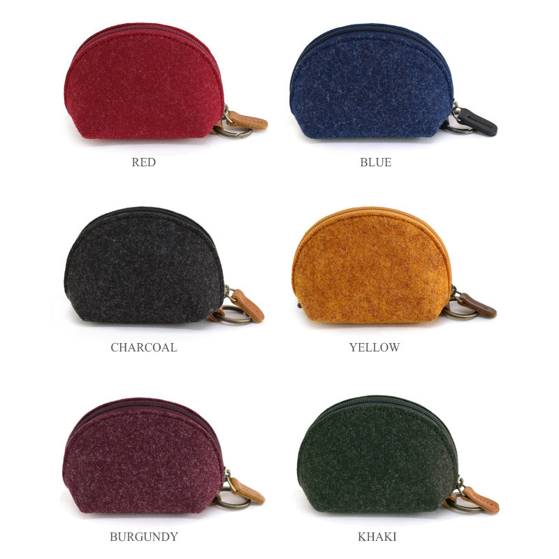 Colors of The Basic felt coin zipper pouch case ver.3