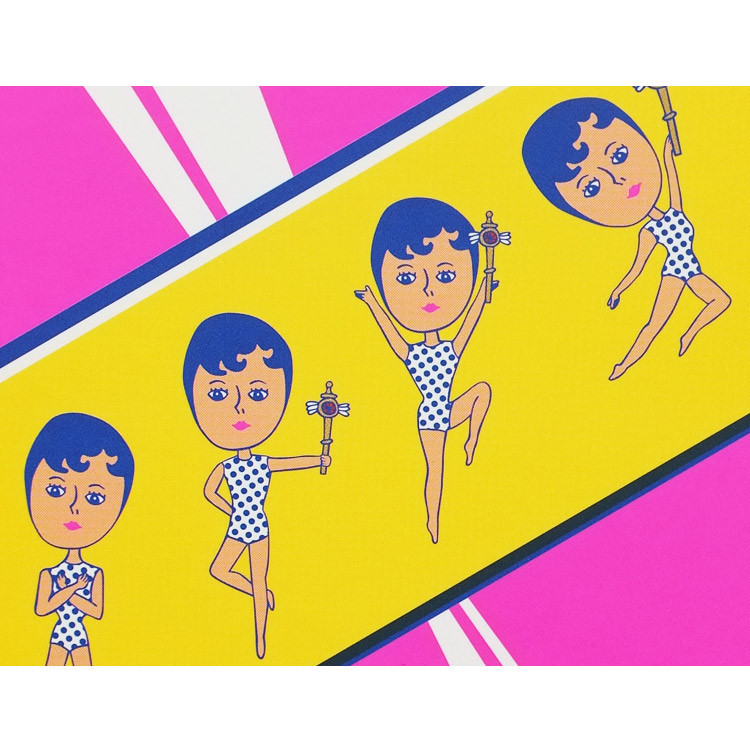 Detail of Aurore rainbow power pink wirebound lined long notepad