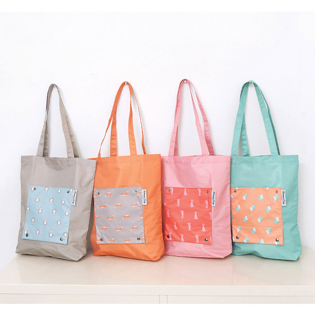 Mr.wood pocket foldable eco tote bag