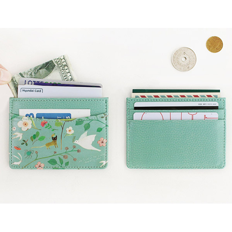 Willow story illustration pattern flat card case holder Willow story illustration pattern flat card case holder