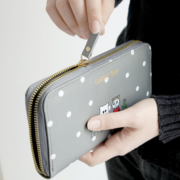 Detail of Ghost pop zip around medium long wallet
