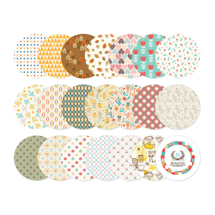 Composition of Pattern circle sticker set with tin case