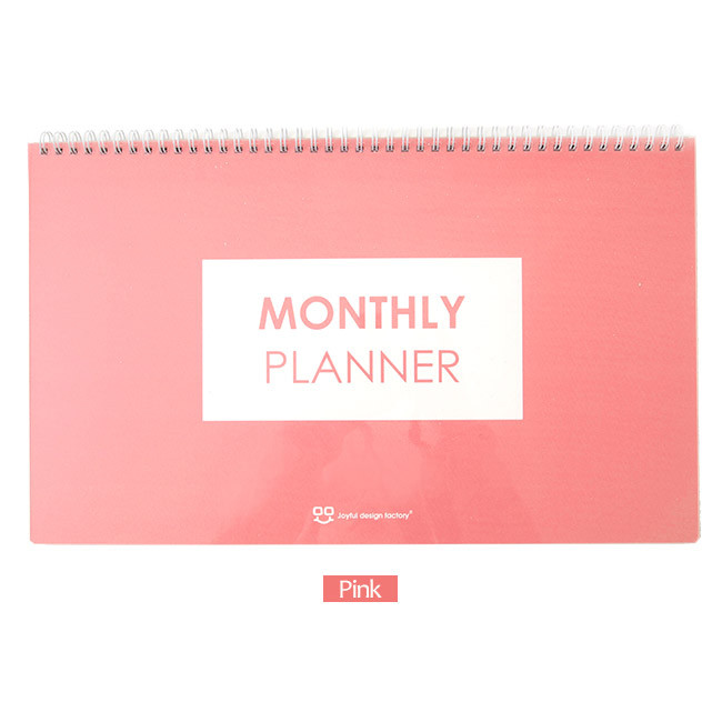 Pink - Wirebound simple monthly desk planner