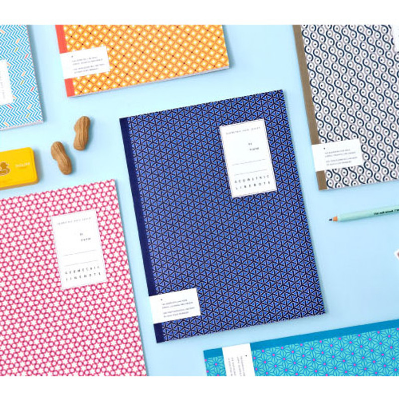 Geometric pattern lined notebook large