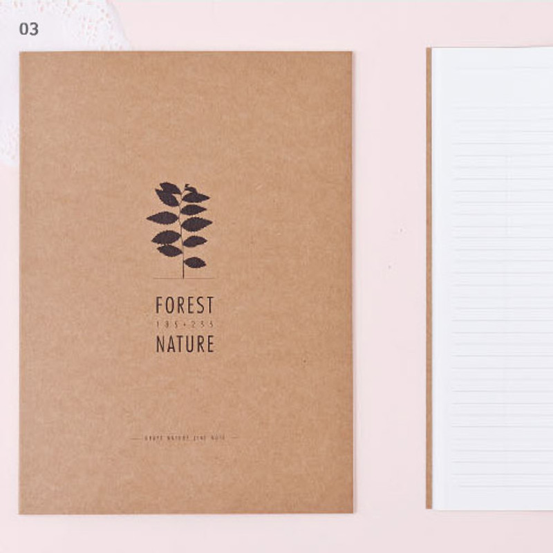 3 - Kraft forest nature lined notebook large