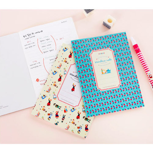 Scandinavia pattern lined notebook small