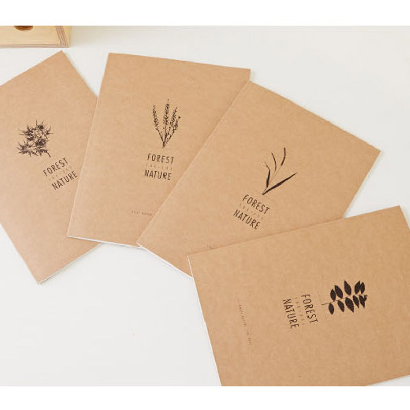 Kraft forest nature lined notebook large