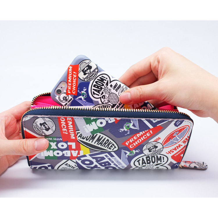 Tabom label zip around long wallet