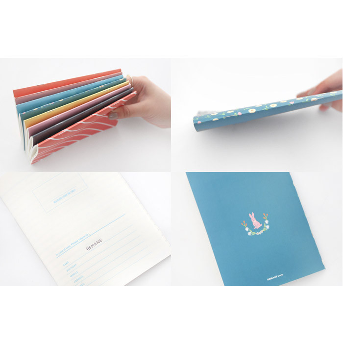 Detail of Hellogeeks cute illustration small lined notebook