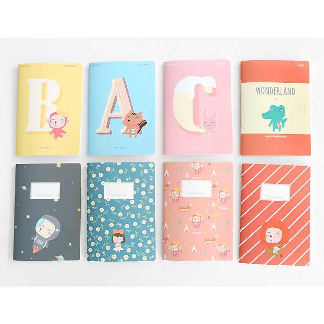 Hellogeeks cute illustration small lined notebook