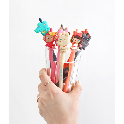 Cute gel pen with soft rubber character 0.38mm ver.3
