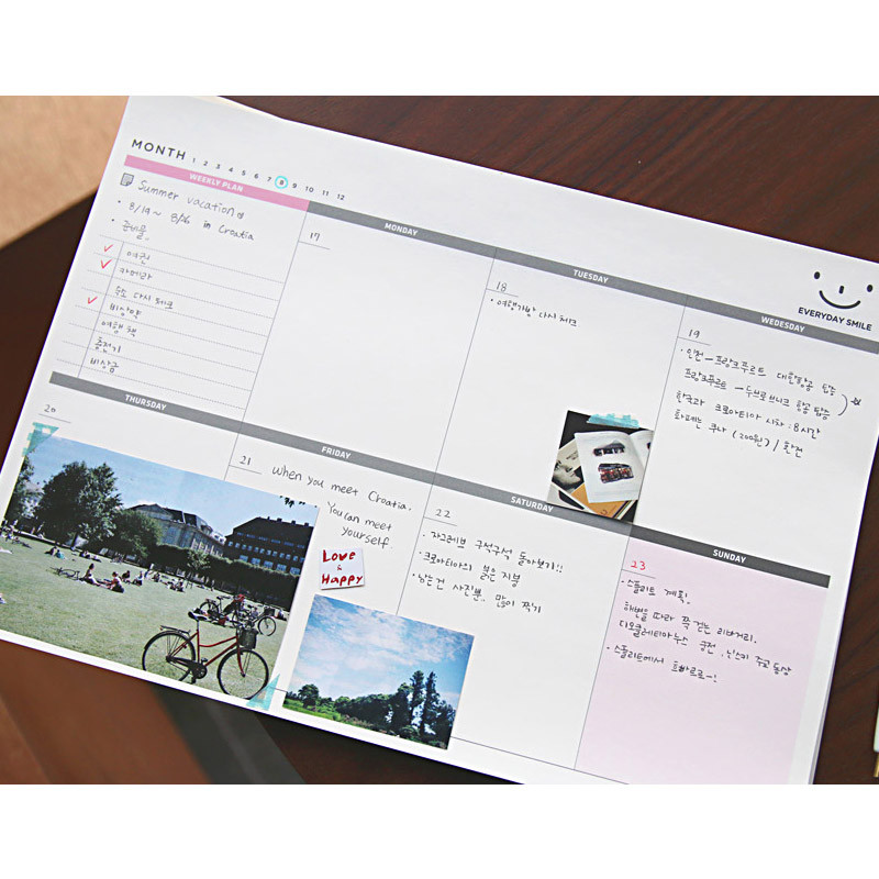 Wide & Smart weekly desk note planner scheduler