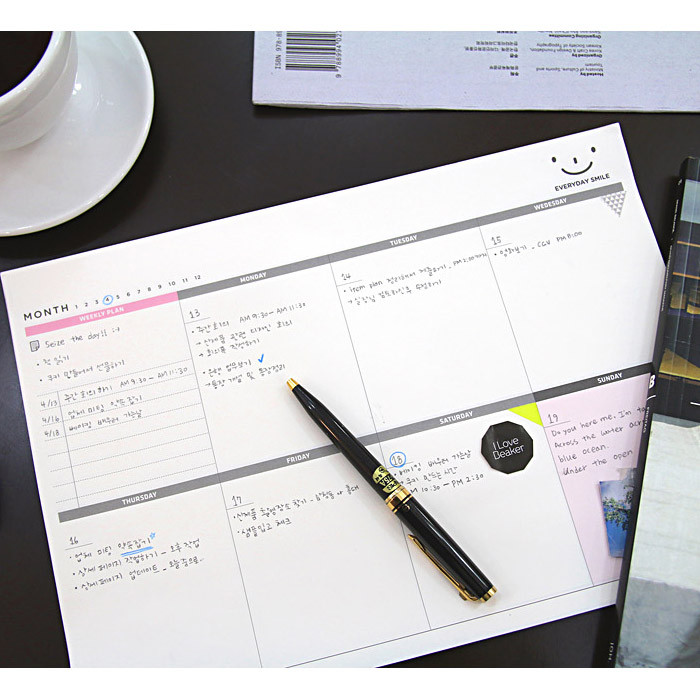 Wide & Smart weekly desk note planner scheduler