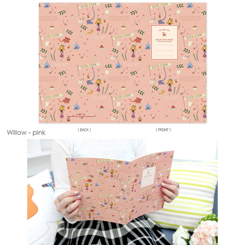 Willow pink - Cute illustration school lined notebook Willow pink - Cute illustration school lined notebook