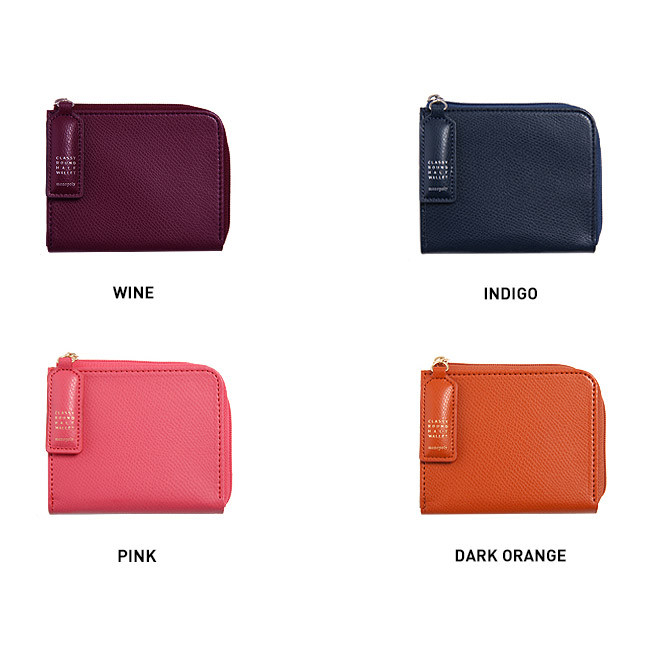 Colors of Classy round half zip around wallet
