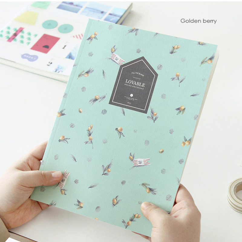Golden berry - Fill the blank lovable pattern lined notebook