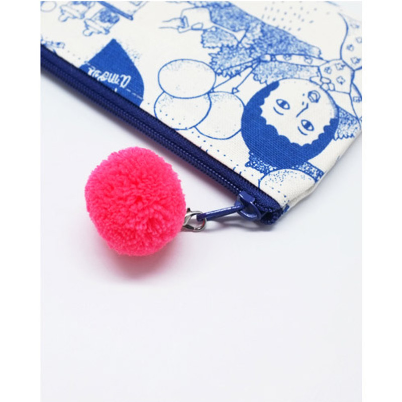 Aurore landscape mini pocket pouch with pompom