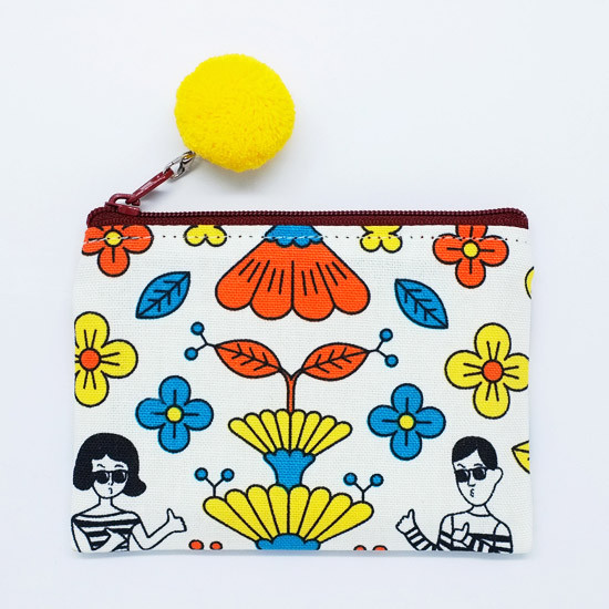 Tabom retro mini pocket pouch with pompom