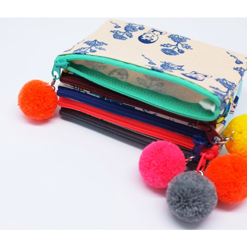 Aurore mint mini pocket pouch with pompom Aurore mint mini pocket pouch with pompom