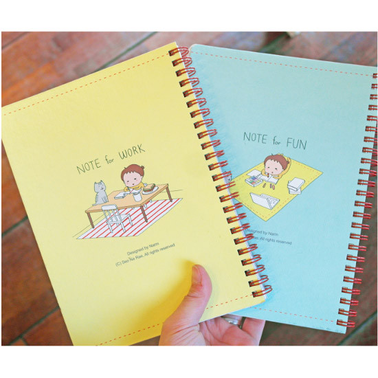 The back of Life goes on with Narm wirebound notebook
