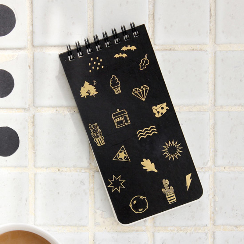 Black - Ghost pop wirebound lined notepad