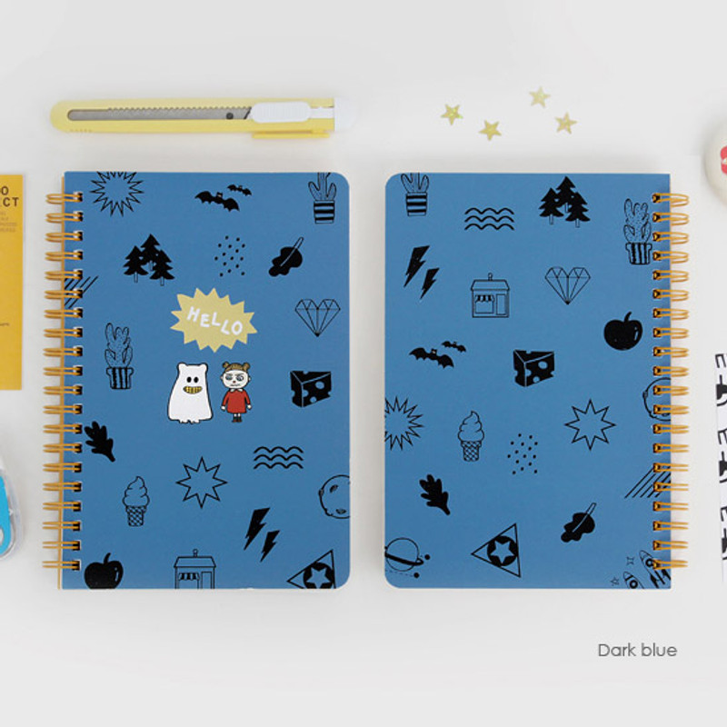 Dark blue - Ghost pop wirebound medium lined notepad Dark blue - Ghost pop wirebound medium lined notepad