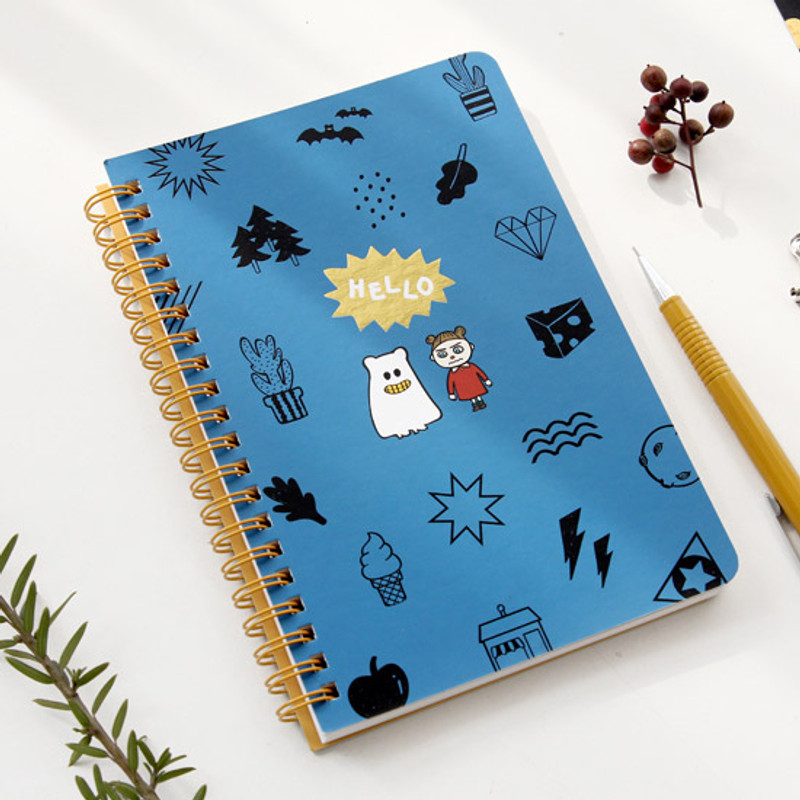 Dark blue - Ghost pop wirebound medium lined notepad Dark blue - Ghost pop wirebound medium lined notepad