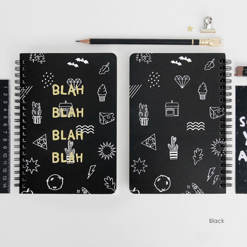 Black - Ghost pop wirebound medium lined notepad Black - Ghost pop wirebound medium lined notepad