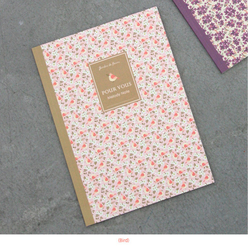 Bird - Pour vous melody lined notebook large Bird - Pour vous melody lined notebook large