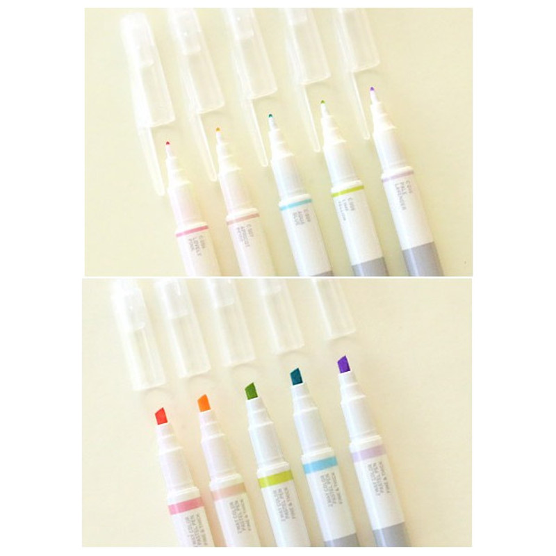 5 pastel colors double ended highlighter chisel/fine point 5 pastel colors double ended highlighter chisel/fine point