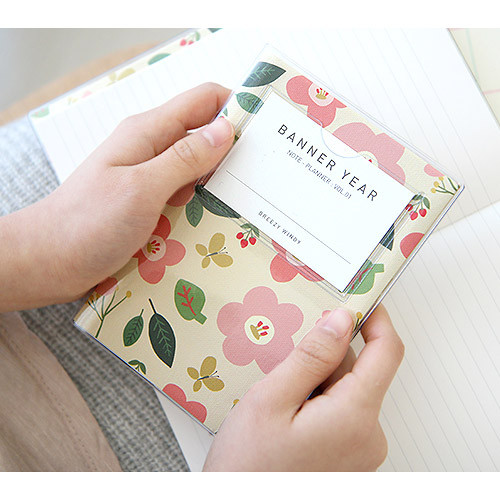 Breezy windy flower pattern lined notebook