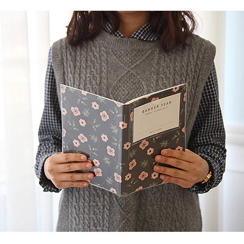 Breezy windy flower pattern lined notebook