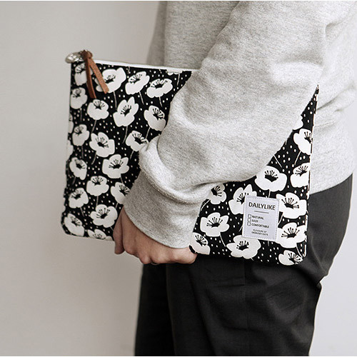 Pattern easy zipper clutch bag