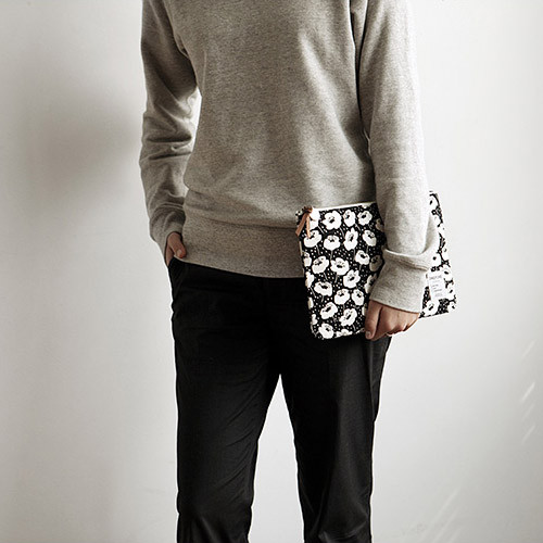 Pattern easy zipper clutch bag