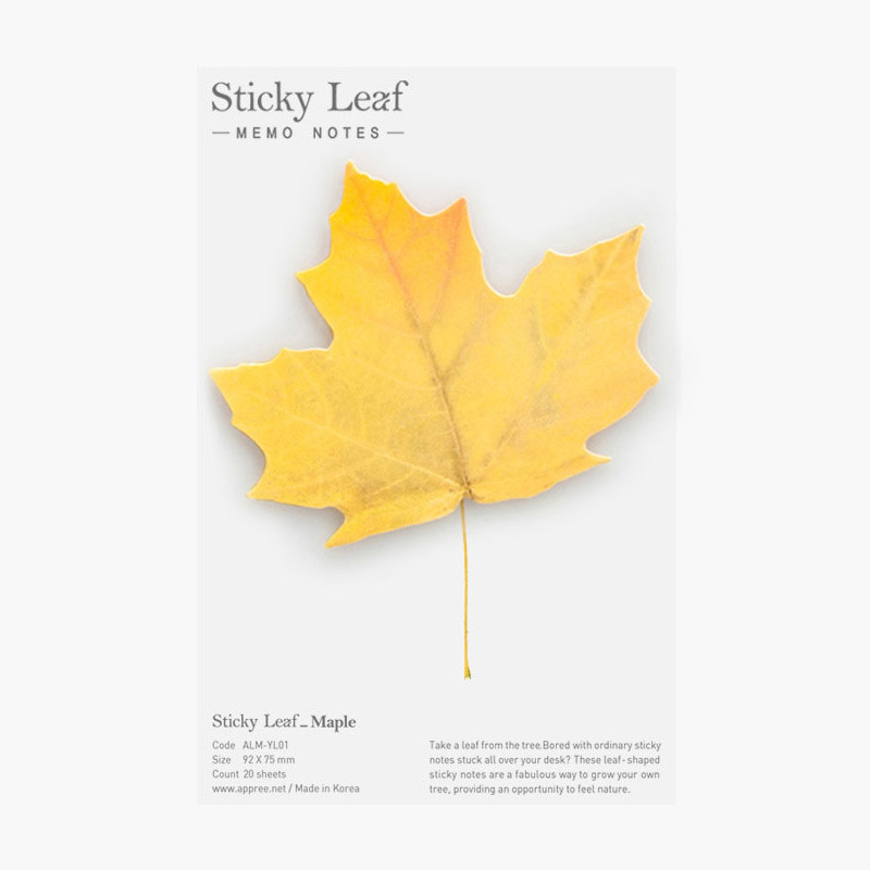 Maple leaf yellow sticky memo notes Medium Maple leaf yellow sticky memo notes Medium