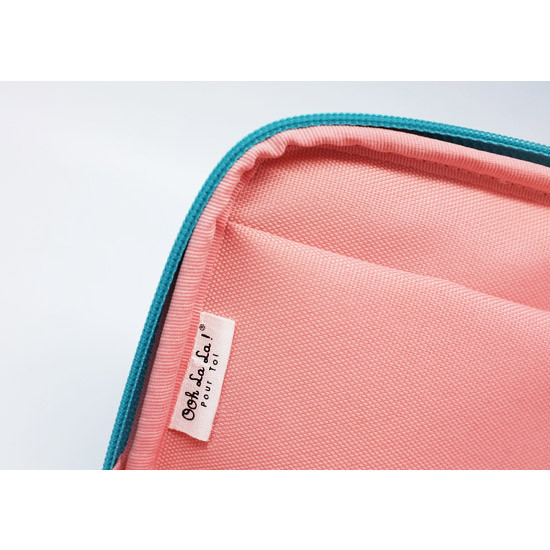 Detail of Aurore village fabric small zip around pouch