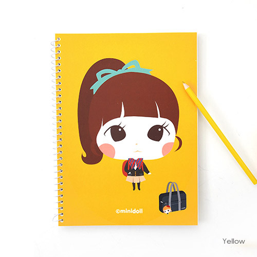 Yellow - cute girl plain notebook