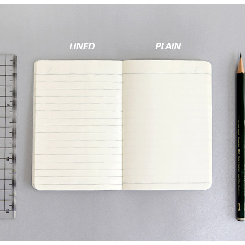 Lined and plain notebook