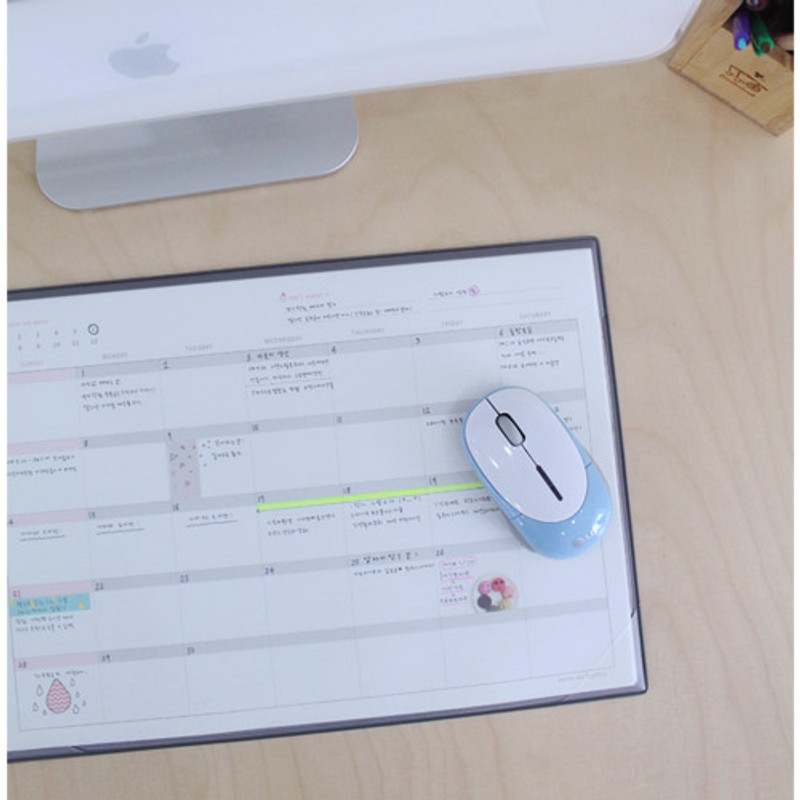 Monthly undated planner scheduler paper with desk mat