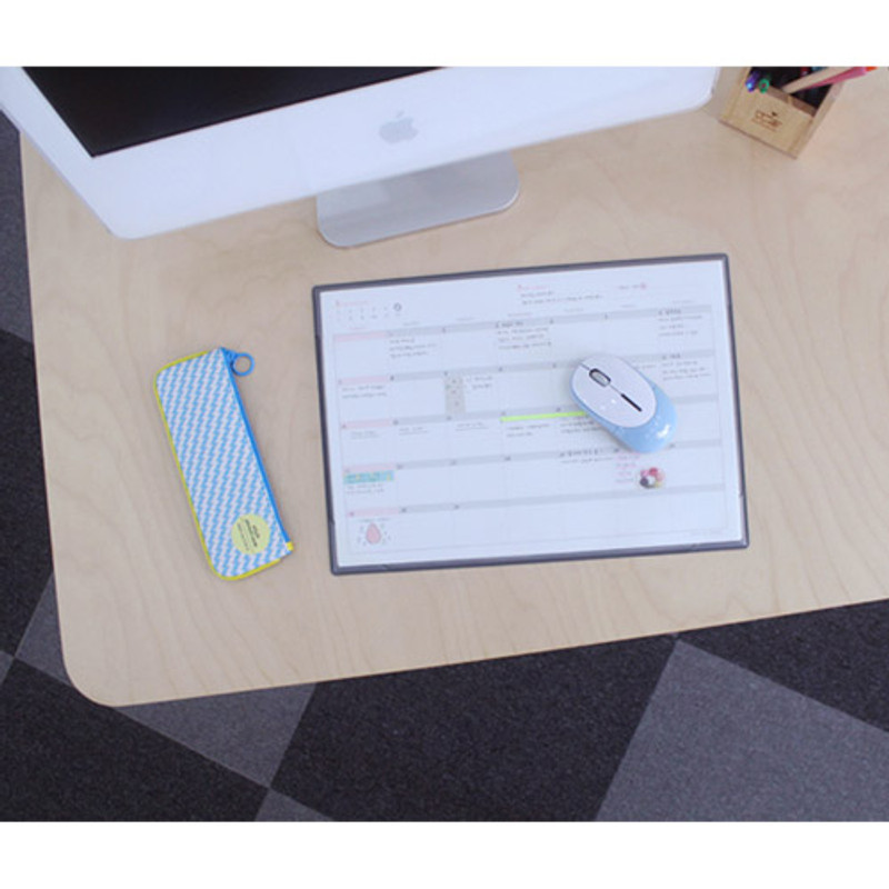 Monthly undated planner scheduler paper with desk mat