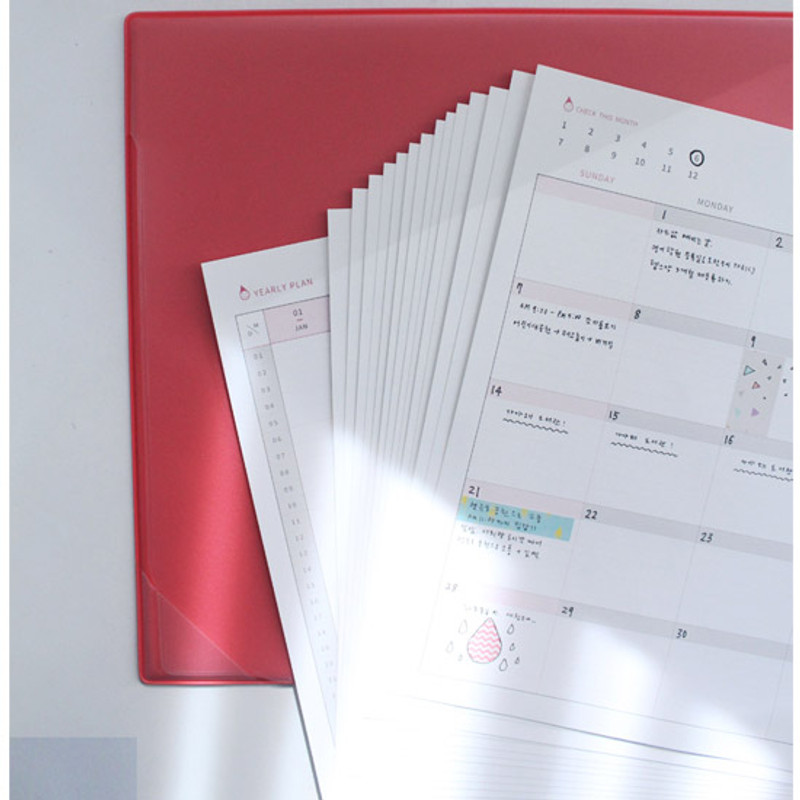 Monthly undated planner scheduler paper with desk mat