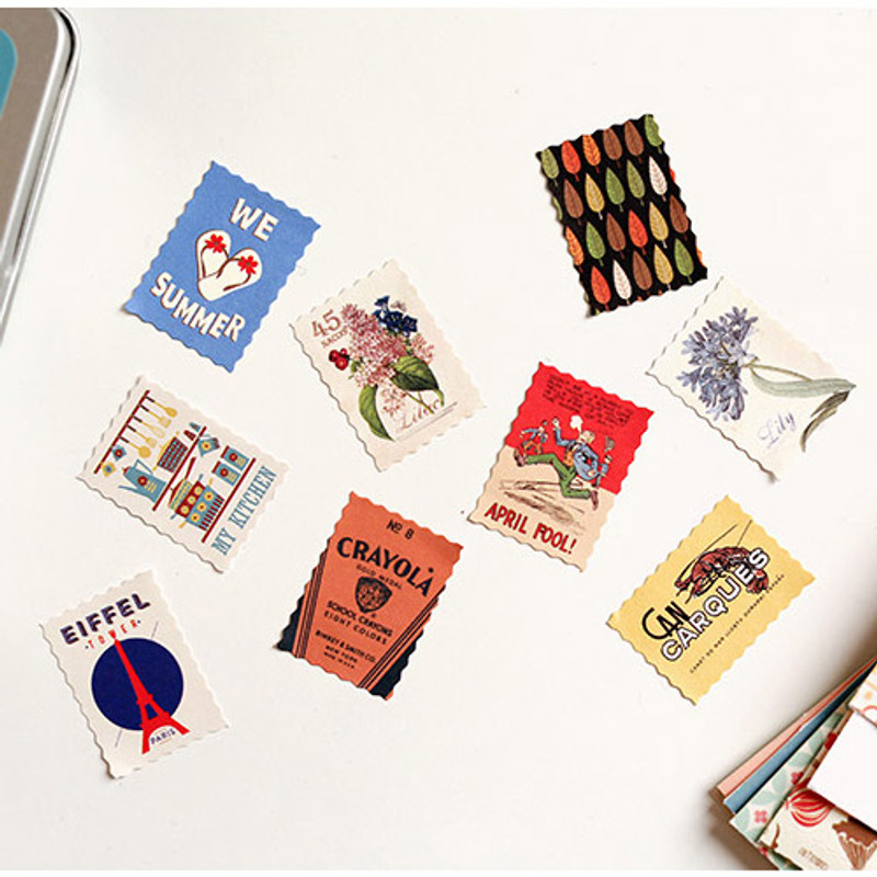 Nacoo Stamp sticker set with blue tin case Nacoo Stamp sticker set with blue tin case