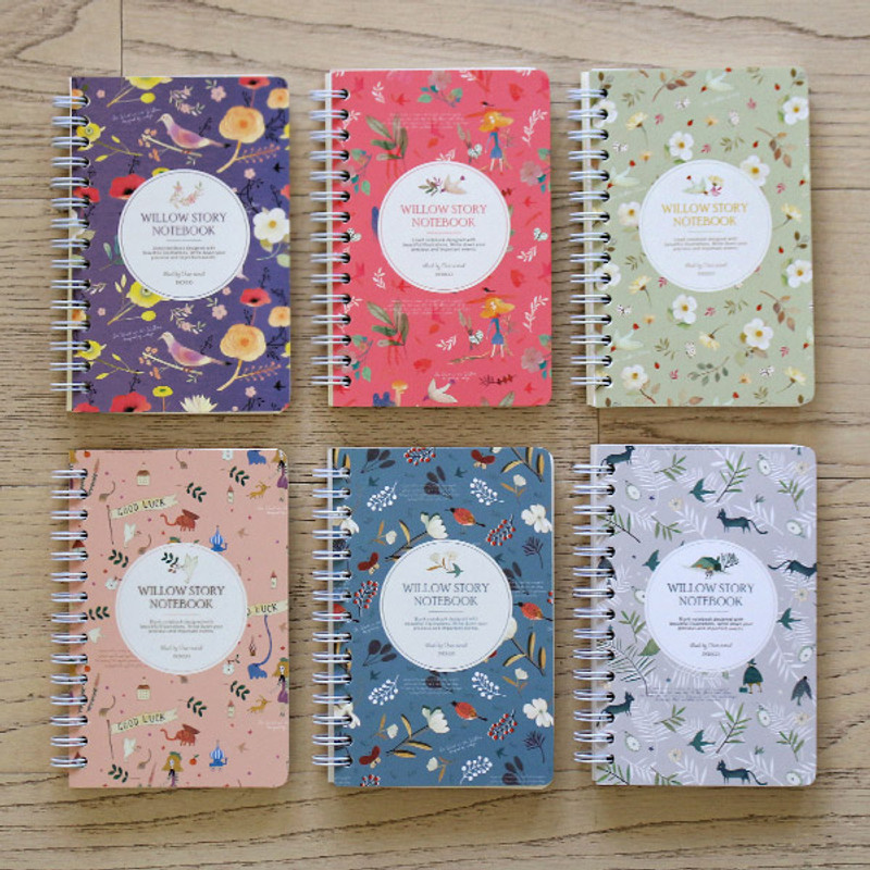 Willow story wirebound pattern small notebook