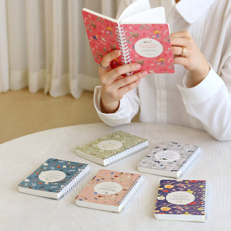 Willow story wirebound pattern small notebook