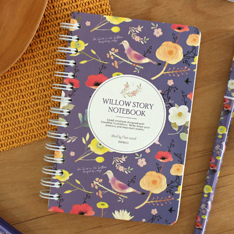 Violet - Willow story wirebound pattern small notebook