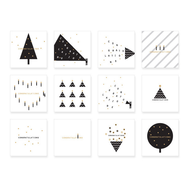 Composition of Congratulations message card set