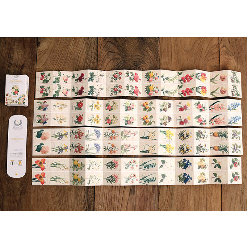 Composition of Nacoo Flower Mini Label Sticker Pack Composition of Nacoo Flower Mini Label Sticker Pack